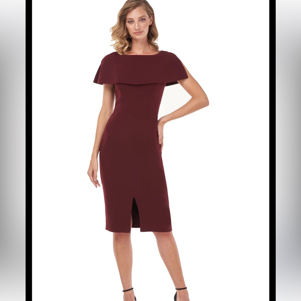Kay Unger New York burgundy dress